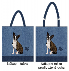 OB Nákupní taška - Bostonský teriér panel se střihem náš tisk na objednávku