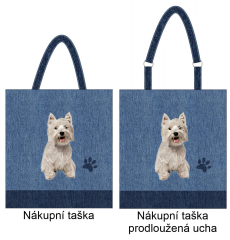 OB Nákupní taška - West highland white teriér panel se střihem náš tisk na objednávku