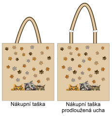 OB Nákupní taška - tři kočky panel se střihem náš tisk na objednávku