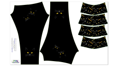 OB K - Panel k ušití - leginy - dámské -kočka výběr z variant materiálu