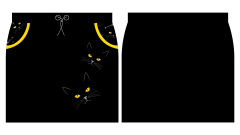 OB F - Panel  - dámská sukně Meryl -  kočka Panel k ušití - výběr z variant materiálu