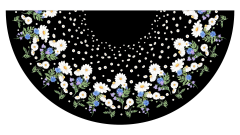 OB Půlkolová sukně kopretiny - náš tisk na objednávku – výběr z variant  panel se střihem