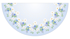 OB Půlkolová sukně kopretiny - náš tisk na objednávku – výběr z variant  panel se střihem