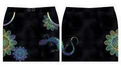 OB F - Panel  - dámská sukně Meryl - ještěrky - mandaly Panel k ušití - výběr z variant materiálu