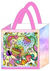 OB Panel - malá taštička Jaruška (dárková, svačinová, obědová) - jaro kočárkovina - panel k ušití - vlastní tisk na objednávku