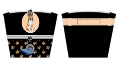 OB Panel k ušití - 2 v 1 pamlskovník + zásobník na sáčky na psí exkrementy - Kolie Kočárkovina - návod ke stažení v popisu produktu