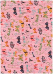 PA II. Jakost - Dvojitá fáčovina/gázovina - double gauze motýlci na růžové 100% bavlna - VADNÉ ČTĚTE POPIS