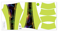 OB K - Panel k ušití dámské  leginy Capri - geometrický vzor výběr z variant materiálu