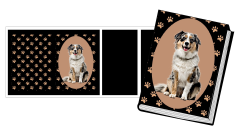 OB Panel k ušití - obal na očkovací průkaz - Australský ovčák kočárkovina