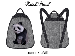 OB Panel k ušití -  Batoh Pavel 6 panda - výběr z variant materiálu návod k panelu zdarma - více v popisu produktu