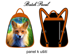 OB Panel k ušití -  Batoh Pavel 31 liška  - výběr z variant materiálu návod k panelu zdarma - více v popisu produktu