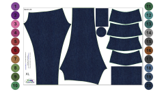 OB K - Panel k ušití - leginy dámské - Denim