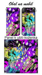 K OB - Koženkový panel 23x23 cm (obal na mobil) - abstrakce - koženka - vlastní UV tisk