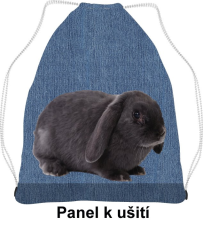 OB Panel k ušití - stahovací vak - velikost L - králík Materiál - výběr z variant