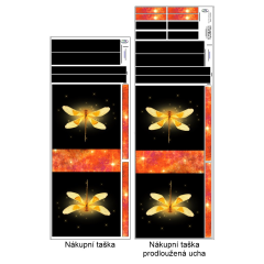 Panel k ušití  - nákupní taška/nákupní taška s prodluženými uchy - výběr z variant  - vážka (1)
