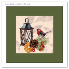 OB Panel k ušití  - - podkafíčka   - rozměr cca 12x12 cm - vánoční panel k ušití - materiál výběr z variant