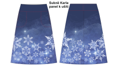 OB K - Panel k ušití - sukně Karla - maxi (sukně do A) - zimní vzor - vločky výběr z variant - vlastní sublimační tisk
