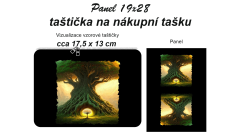 OB Panel - kapsička na nákupní tašku/kosmetická taštička - strom kočárkovina - panel k ušití - vlastní tisk na objednávku