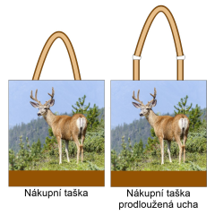OB Nákupní taška - jelen (lesní zvířata) Panel k ušití, výběr z variant - náš tisk na objednávku