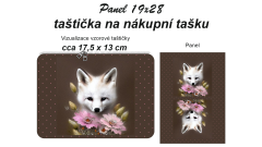 OB Kapsička k nákupní tašce/kosmetická taštička - liška Panel k ušití - náš tisk na objednávku