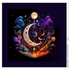 OB Panel k ušití  - dekorativní polštář - měsíc výběr z variant