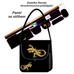 OB Panel se střihem -  Kabelka Renata - dvoukomorová překlápěcí - ještěrka návod k panelu zdarma - více v popisu produktu