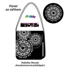 OB Panel se střihem -  Kabelka Renata - dvoukomorová překlápěcí - mandaly návod k panelu zdarma - více v popisu produktu