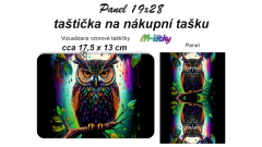 OB Kapsička k nákupní tašce/kosmetická taštička - sova Panel k ušití - náš tisk na objednávku