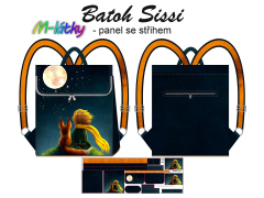 OB Panel se střihem -  Překlápěcí batoh Sissi - Malý princ návod k panelu zdarma - více v popisu produktu