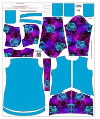 OB F - Panel se střihem dámská bunda Julie -duhový kouř Digitální tisk m-látky - výběr z variant  střih Fazonetka