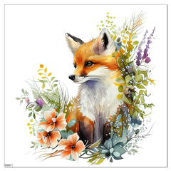 K OB - Koženkový panel o rozměru 30x30 cm - liška - koženka - vlastní UV tisk