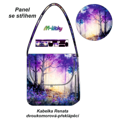 OB Panel se střihem -  Kabelka Renata - dvoukomorová překlápěcí - Magický les návod k panelu zdarma - více v popisu produktu