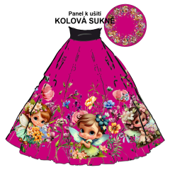 OB Panel - kolová sukně  výběr z průměru  od 60 do 145 cm - modrá s tištěnými glitry (jedná se o tisk  ne o látku s glitry) tisk m-látky – výběr z rozměrů a variant materiálů