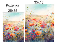 K OB - Koženkový panel - výběr rozměru - Luční květy - koženka - vlastní UV tisk