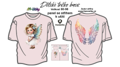 F - Panel se střihem k ušití - Tričko dětské Basic 80-98- Andělka (2)