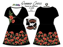OB F - Panel k ušití - dámské šaty Summer Cross - vlčí máky výběr z variant materiálu a velikostí - náš sublimační tisk na objednávku