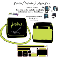 OB B - Panel k ušití - Kabelka (brašnička na kolo) - Agáta X v 1 - kolo/nářadí fotonávod v popisu produktu