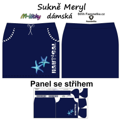 OB F - Panel  - dámská sukně Meryl - Nautical (námořní) Panel k ušití - výběr z variant materiálu