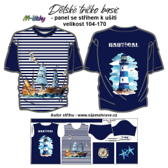 OB K - Panel se střihem - dětské tričko Basic 104-170 - Nautical (námořní) náš sublimační tisk na objednávku - výběr z velikostí a materiálů