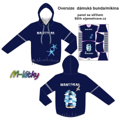 OB K - Panel se střihem dámská  bunda /mikina  Oversize - Nautical (náímořní) Digitální tisk m-látky - výběr z variant