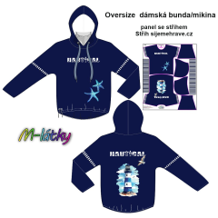 OB K - dámská  bunda /mikina  Oversize - Nautical (náímořní) vlastní sublimační tisk  -  na objednávku - věnujte pozornost výběru velikosti