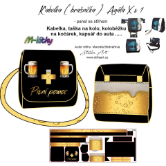 OB B - Panel k ušití - Kabelka (brašnička na kolo) - Agáta X v 1 - pivní pomoc fotonávod v popisu produktu