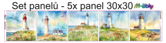 OB Set 5 ks panelů o rozměru 30x30 cm - Majáky - náš sublimační tisk  -  na objednávku - výběr z materiálů
