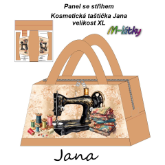 OB Panel k ušití - kosmetická taštička Jana - velikost XL - šicí stroj Kočárkovina - fotonávod v popisu produktu